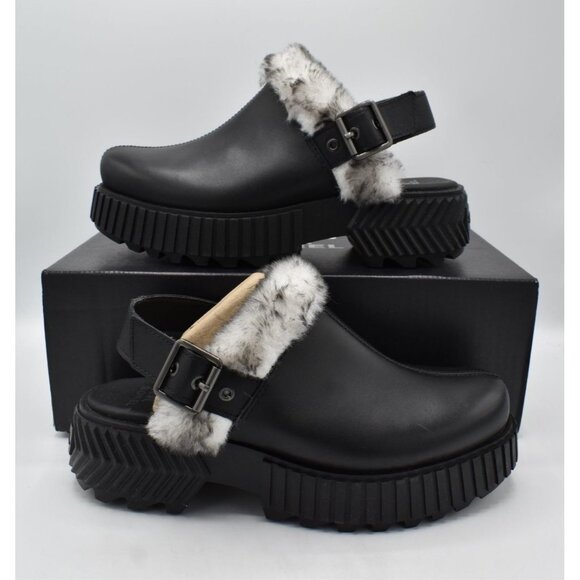 Sorel Womens Size 9 ONA AVE Black Sea Salt Leather Slip On Mules Clogs Shoes - Picture 11 of 13